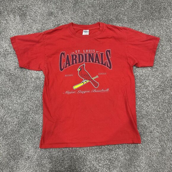 Vintage Y2K St. Louis Cardinals MLB Graphic Tee Shirt Red Mens Size Large Gildan - Picture 1 of 16